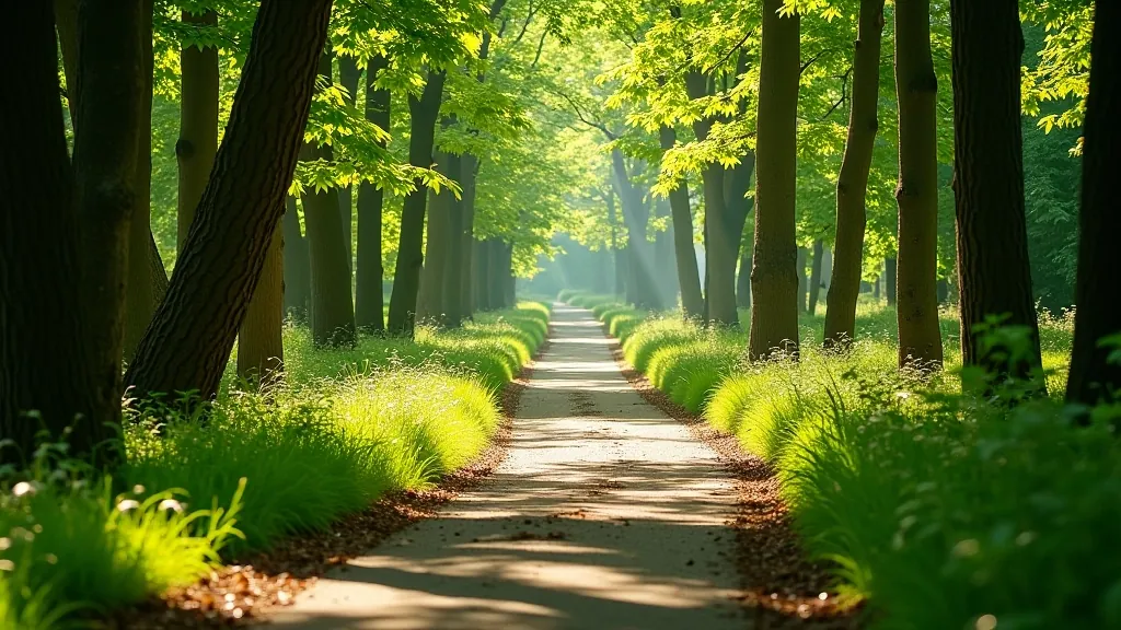 Forest path with natural light