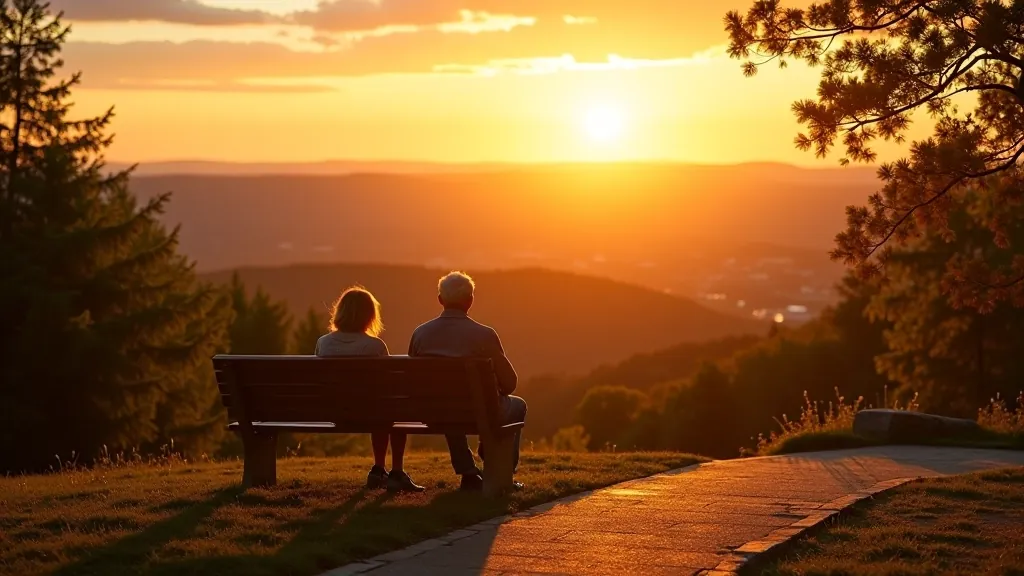 Sunset viewpoint overlooking landscape