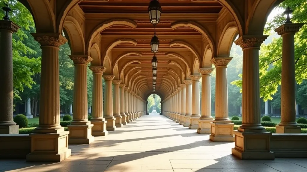 Historic colonnade architecture
