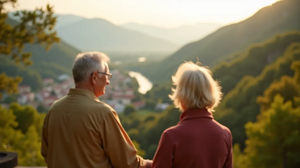 Scenic mountain viewpoint overlooking valley